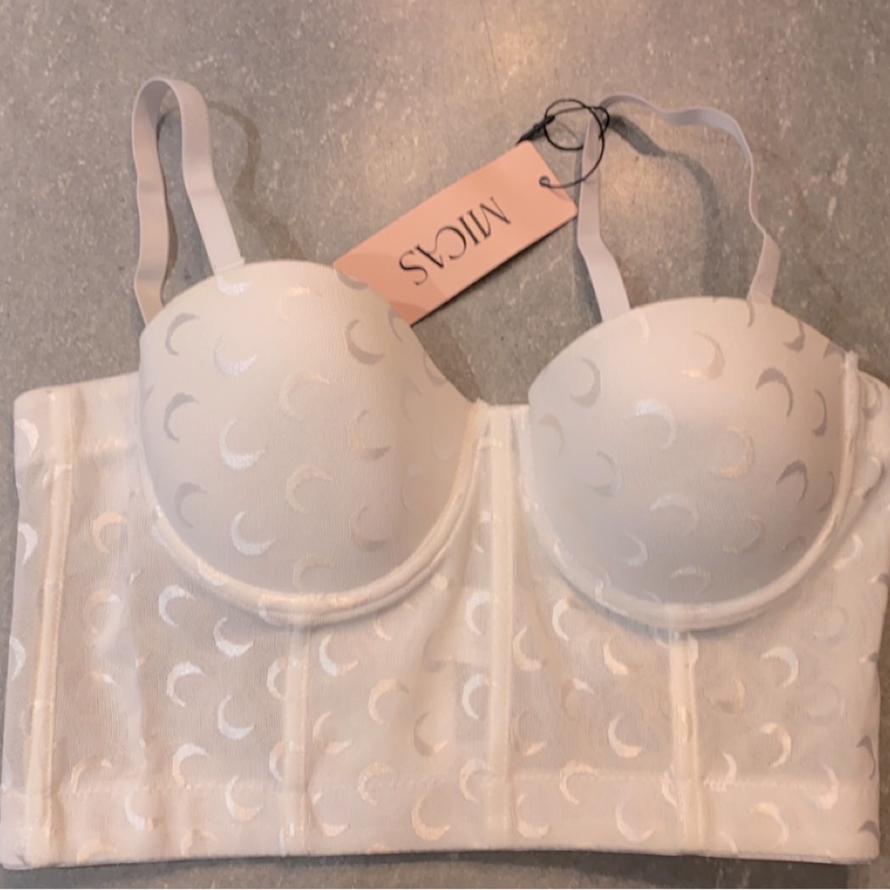 Micas white moon mesh bustier too
